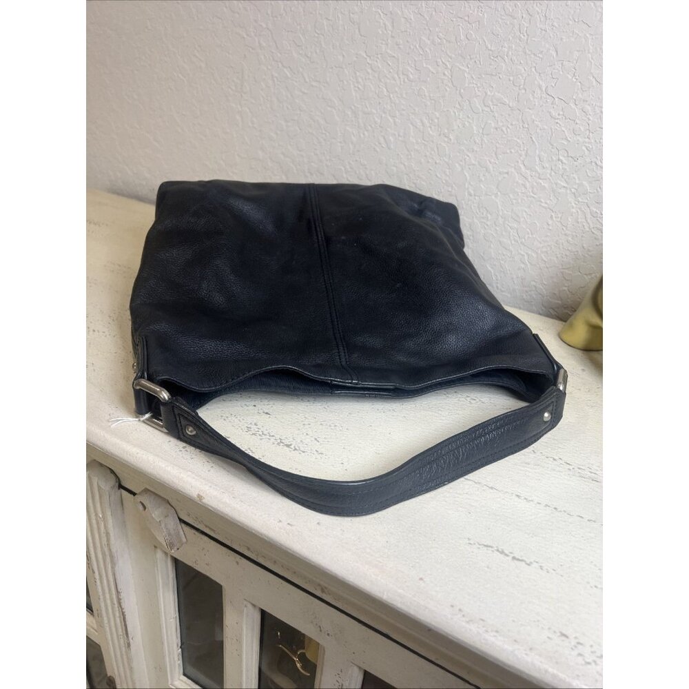 Kooba Classic Black Genuine Leather Hobo Style Tote Bag Hand Bag - Picture 10 of 16